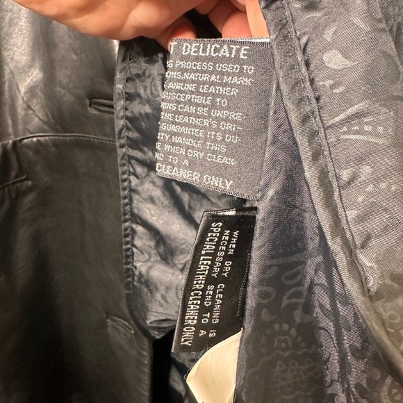 VTG Pelle Studio Black Genuine Leather Blazer Trench Jacket Women's M Thermolite - Picture 6 of 12